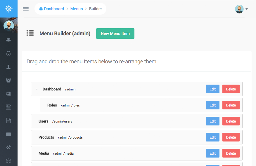 Actadmin page